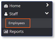 Home > Staff > Employees menu navigation