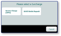 Surcharge selection dialog