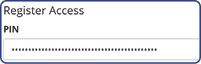 Register Access section with PIN field