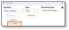 Location selection dropdown