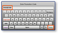 Enter Promotion Code keyboard