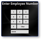 Enter Employee Number keypad