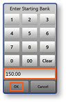 Enter Starting Bank keypad