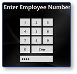 Enter Employee Number keypad