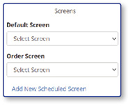 Screens tab