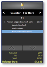 Counter display with order