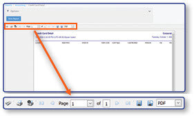View Reports screen with data table