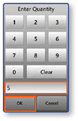 Enter Quantity keypad
