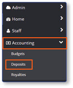 Accounting menu