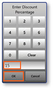 Enter Discount Percentage keypad