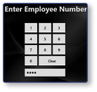 Enter Employee Number keypad