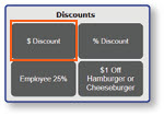 Discounts menu with $ Discount option