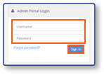 Admin Portal login form