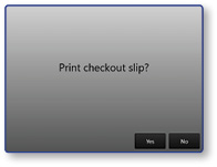 Print checkout slip dialog
