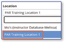 Location dropdown