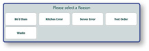 Please select a Reason dialog