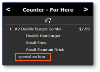 Order with note applied