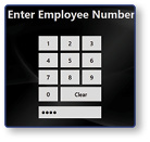 Enter Employee Number keypad
