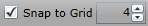 Snap to Grid checkbox with a numeric grid size field