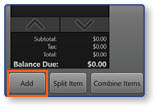 Add button and balance display