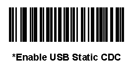 Enable USB Static CDC barcode