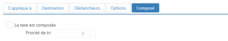 Boîte de dialogue Modifier Taxe, onglet Composé