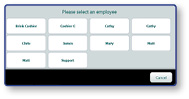 Please select an employee dialog
