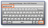 On-screen keyboard for entering note