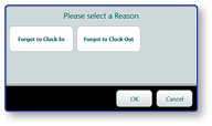 Please select a Reason dialog