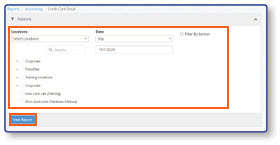 Report Parameters form