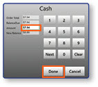 Cash input pad