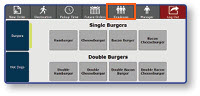 Menu showing selected item