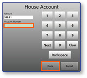 House Account keypad