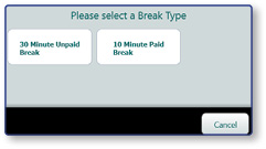 Break Type selection dialog