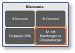 Discounts menu with options