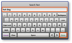 Search Text keyboard