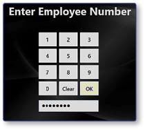 Enter Employee Number keypad with OK button