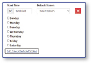 Add New Scheduled Screen dialog