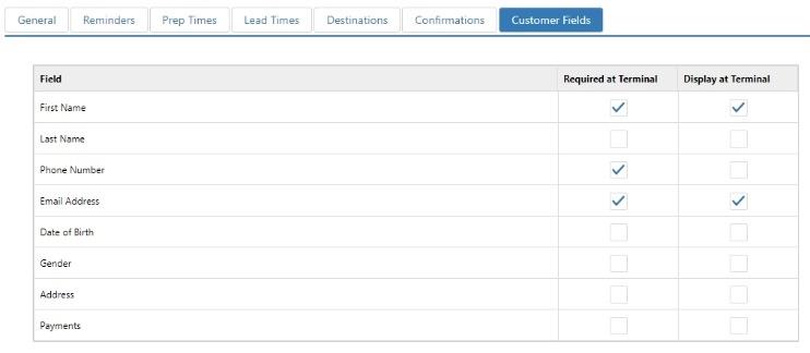 Options > Future Orders > Customer Fields tab