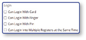 Register Login options