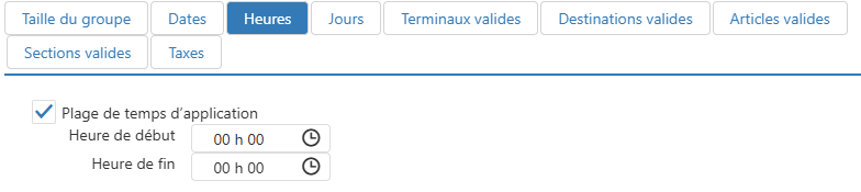 Boîte de dialogue Modifier Frais supplémentaires, onglet Heures