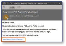 Admin Portal account email