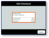 Edit Checkout dialog