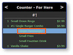 Order window with items