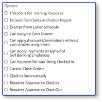 Options tab checkboxes
