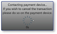 Contacting payment device dialog