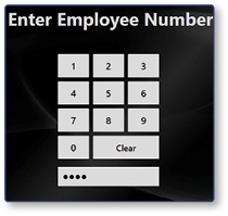 Enter Employee Number keypad