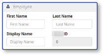 Employee form with name fields