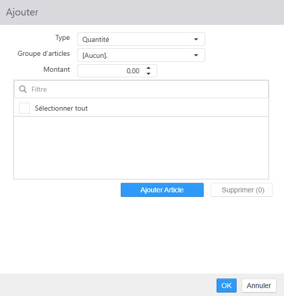 Boîte de dialogue Ajouter (qualification de promotion)